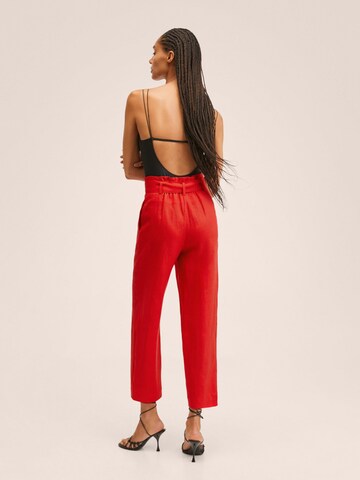 MANGO Regular Pleat-Front Pants 'Ampabelt' in Red