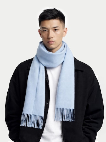 GOBI Cashmere Halsduk 'Unisex Cashmere Fringed Scarf' i blå: framsida