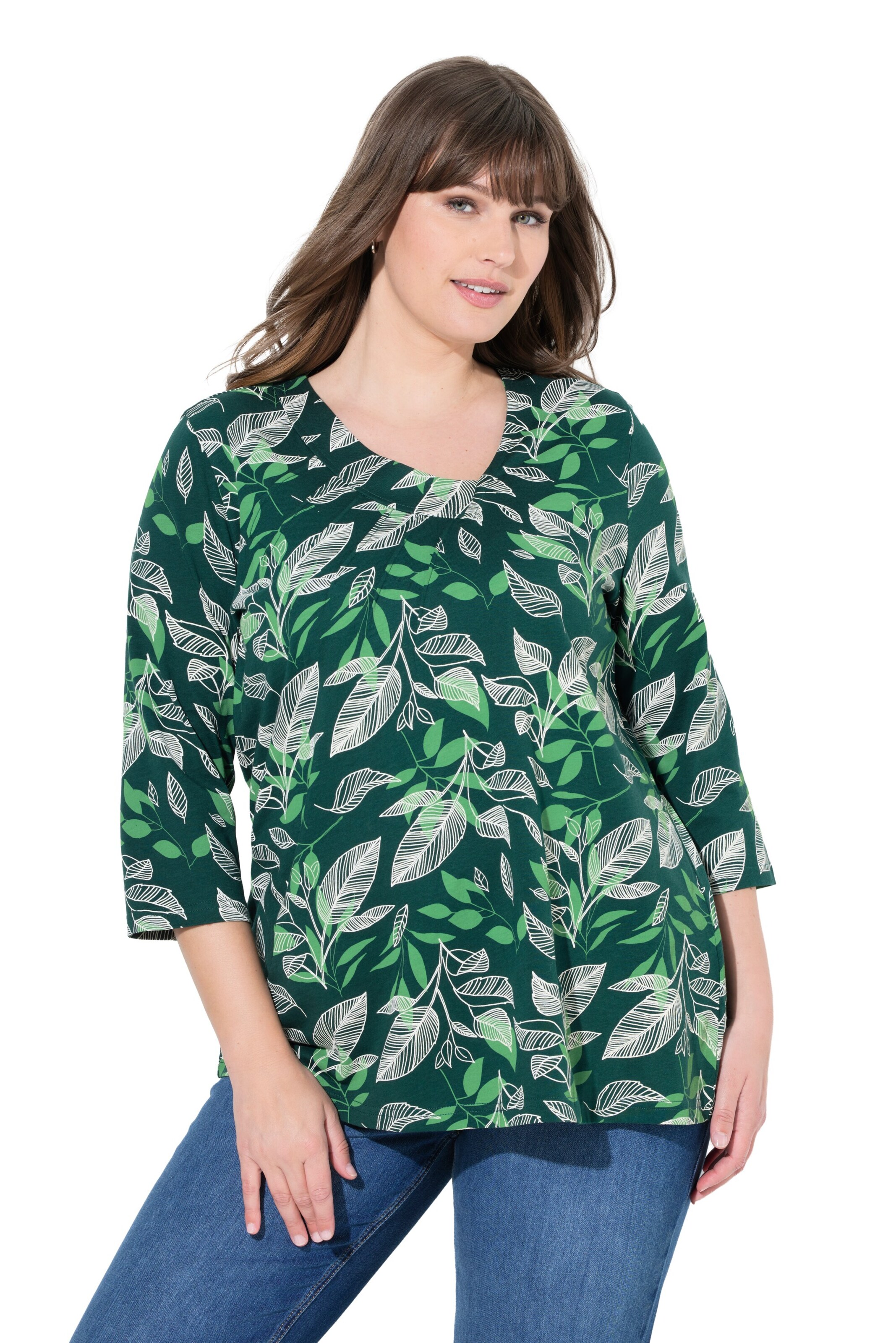 Ulla Popken Blouse in Groen: voorkant
