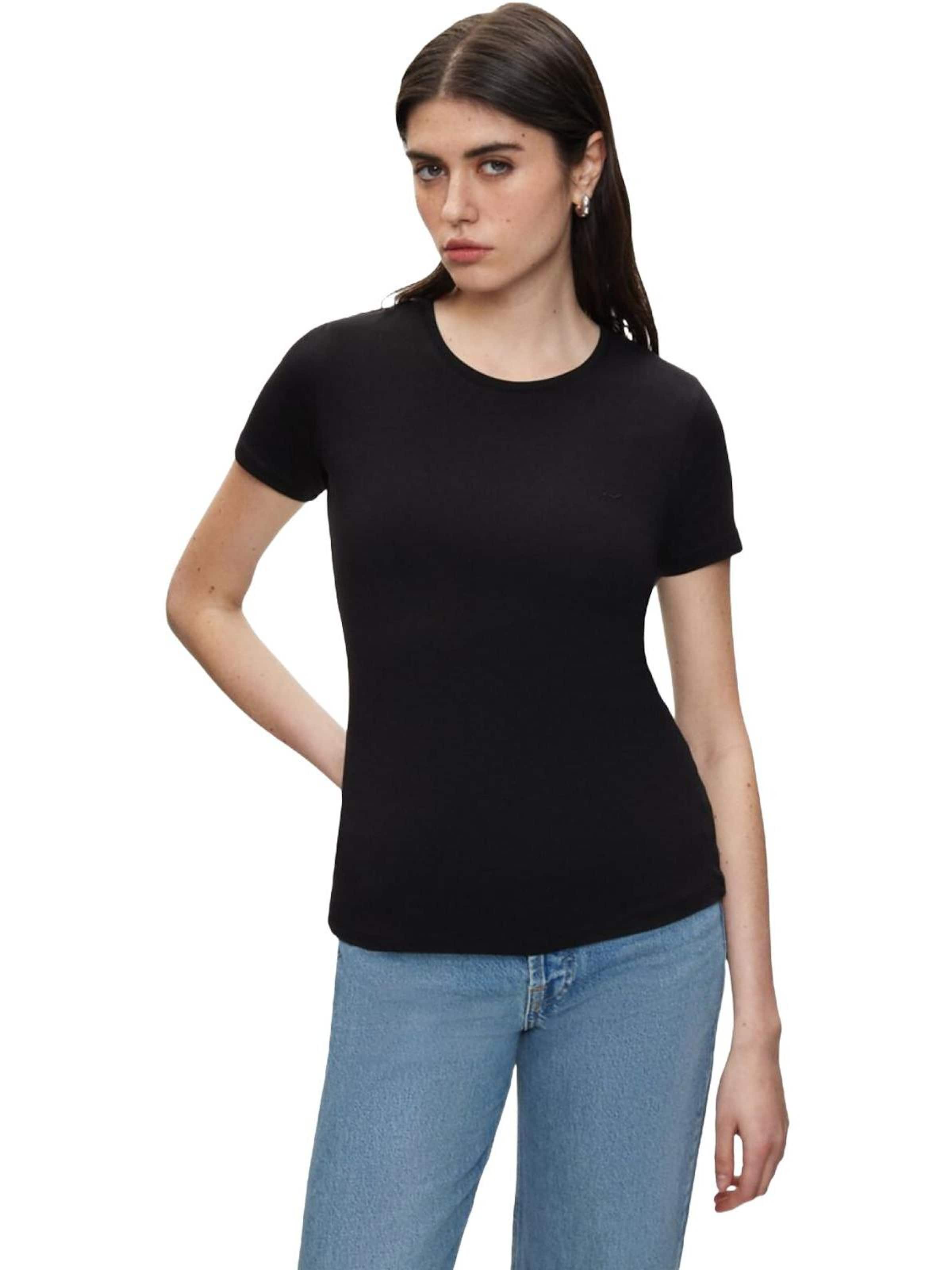 Maglietta 'LTB Jeans Damen Stretch-T-Shirt mit Rundhalsausschnitt' di LTB Jeans in nero