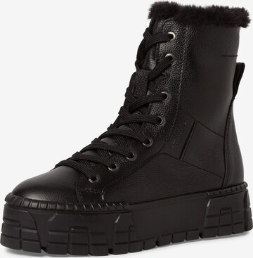 TAMARIS Lace-Up Ankle Boots in Black: front