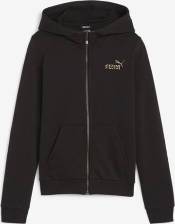 PUMA Zip-Up Hoodie 'Ess+' in Black: front