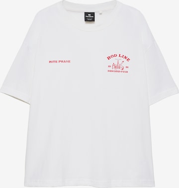 Pull&Bear Tussenjas 'STWD' in Wit: voorkant