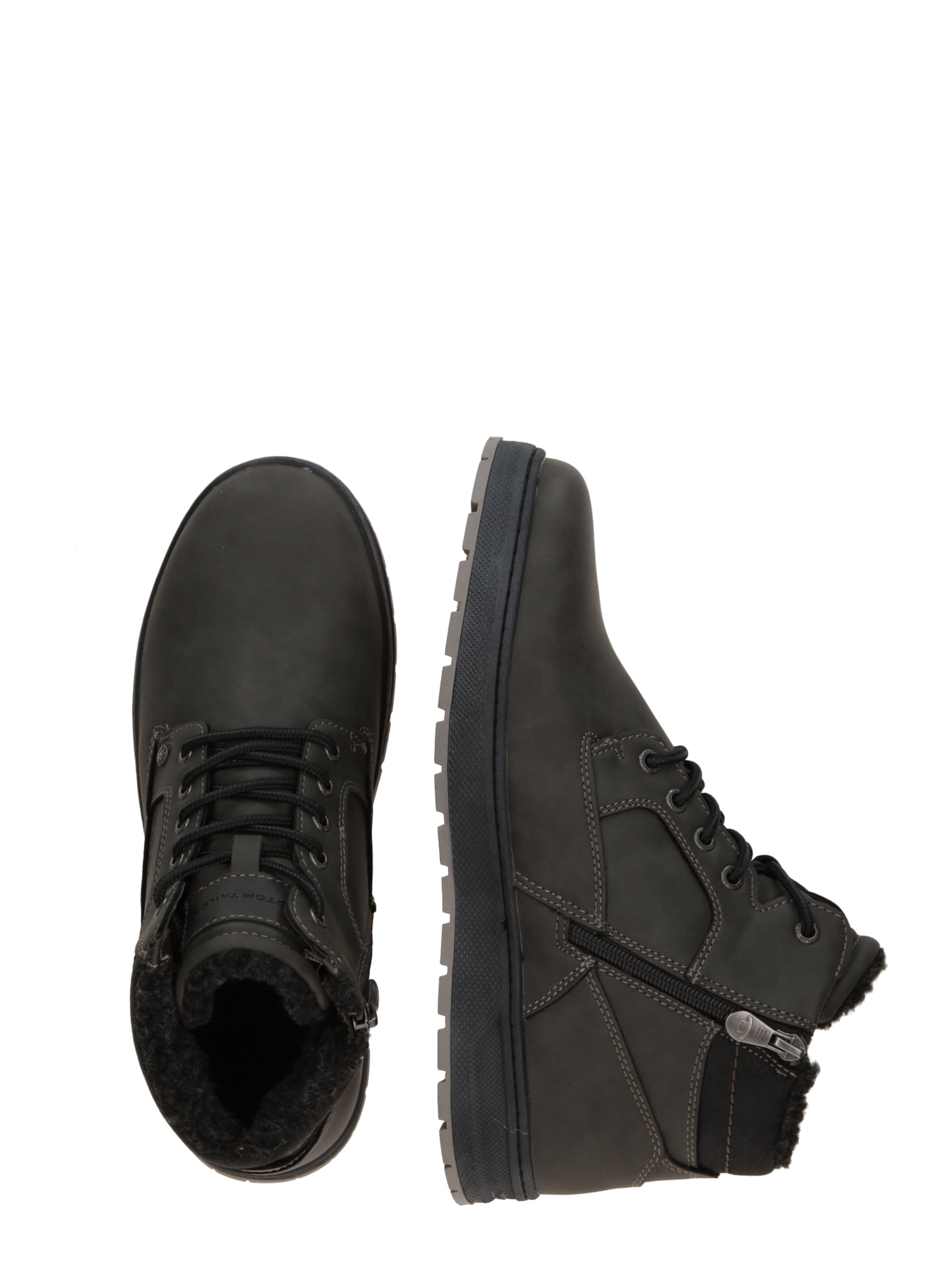 TOM TAILOR Боти с връзки в сиво