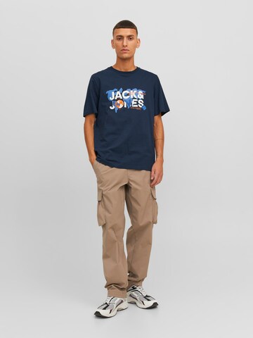 JACK & JONES Tričko 'Dust' - Modrá