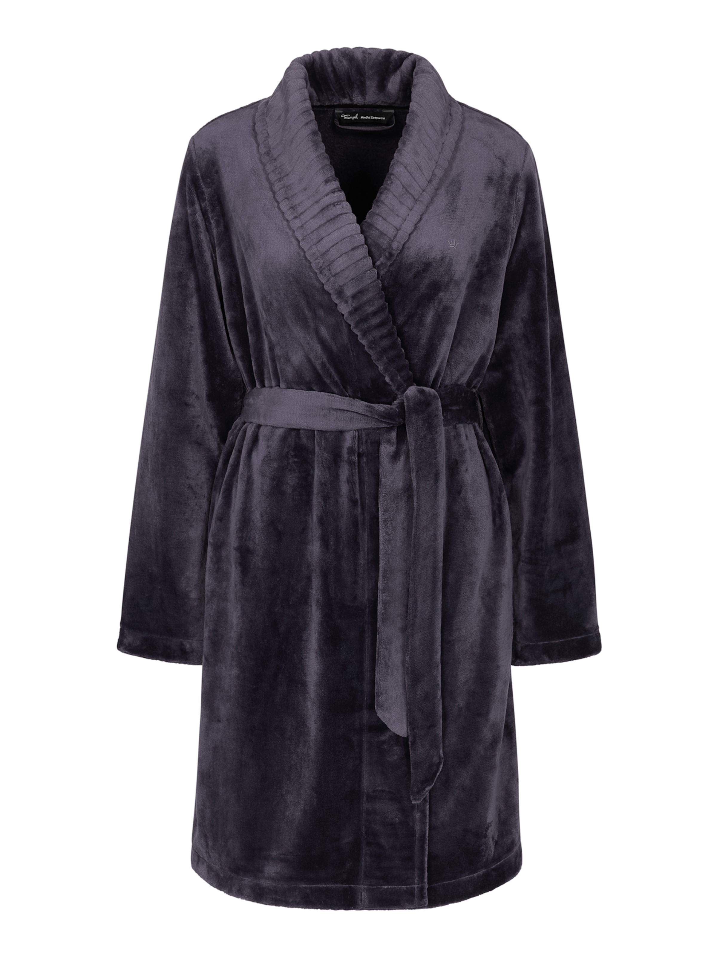 TRIUMPH - Albornoz corto ' Fleece Robe ' en gris: frente