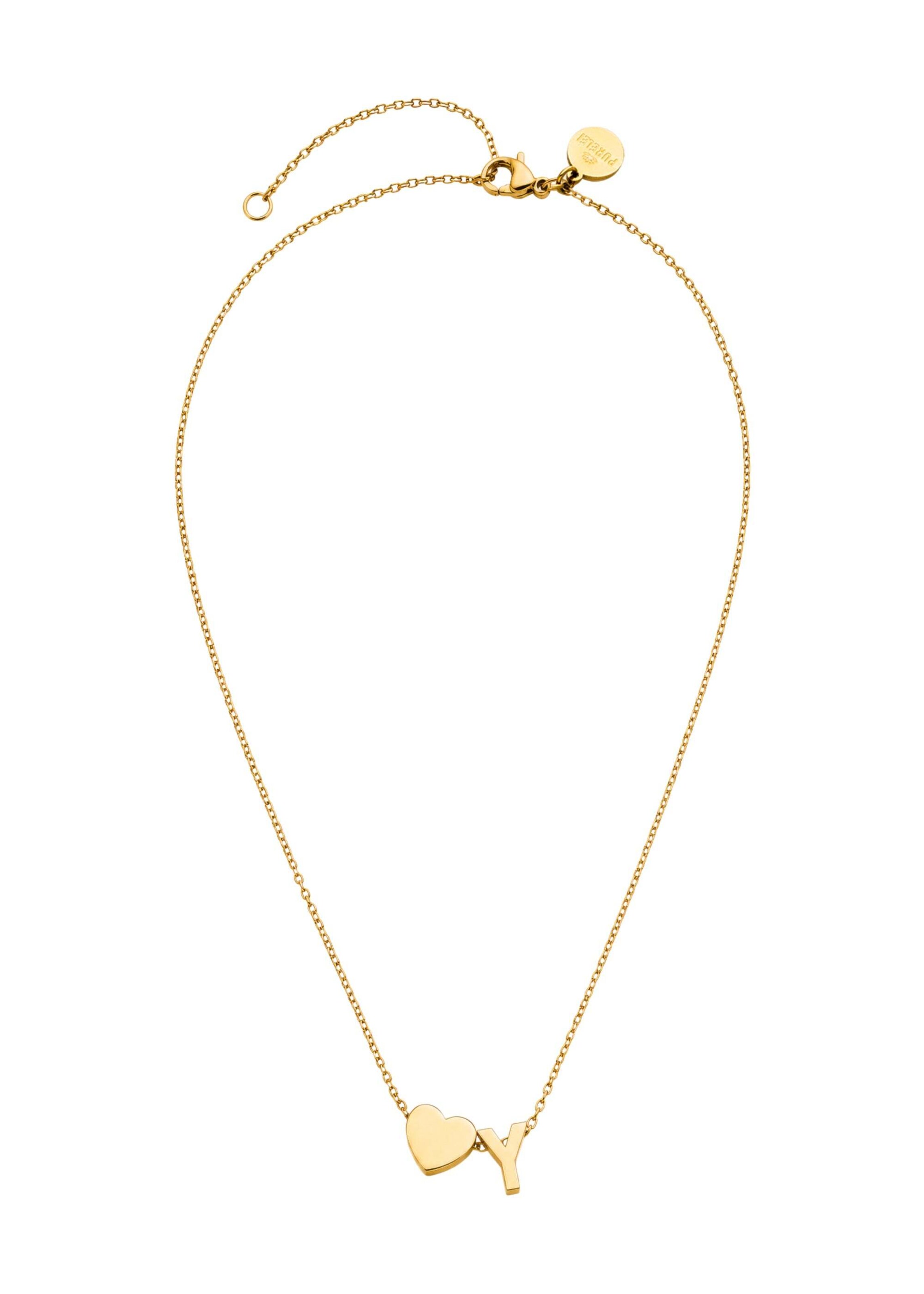 PURELEI - Cadena 'Letter Heart Y' en oro: frente