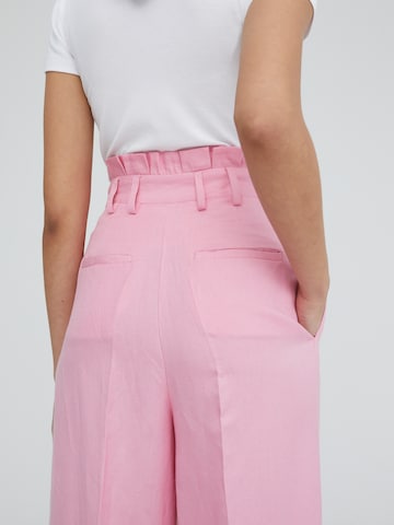 EDITED Loosefit Bandplooibroek 'Becky' in Roze