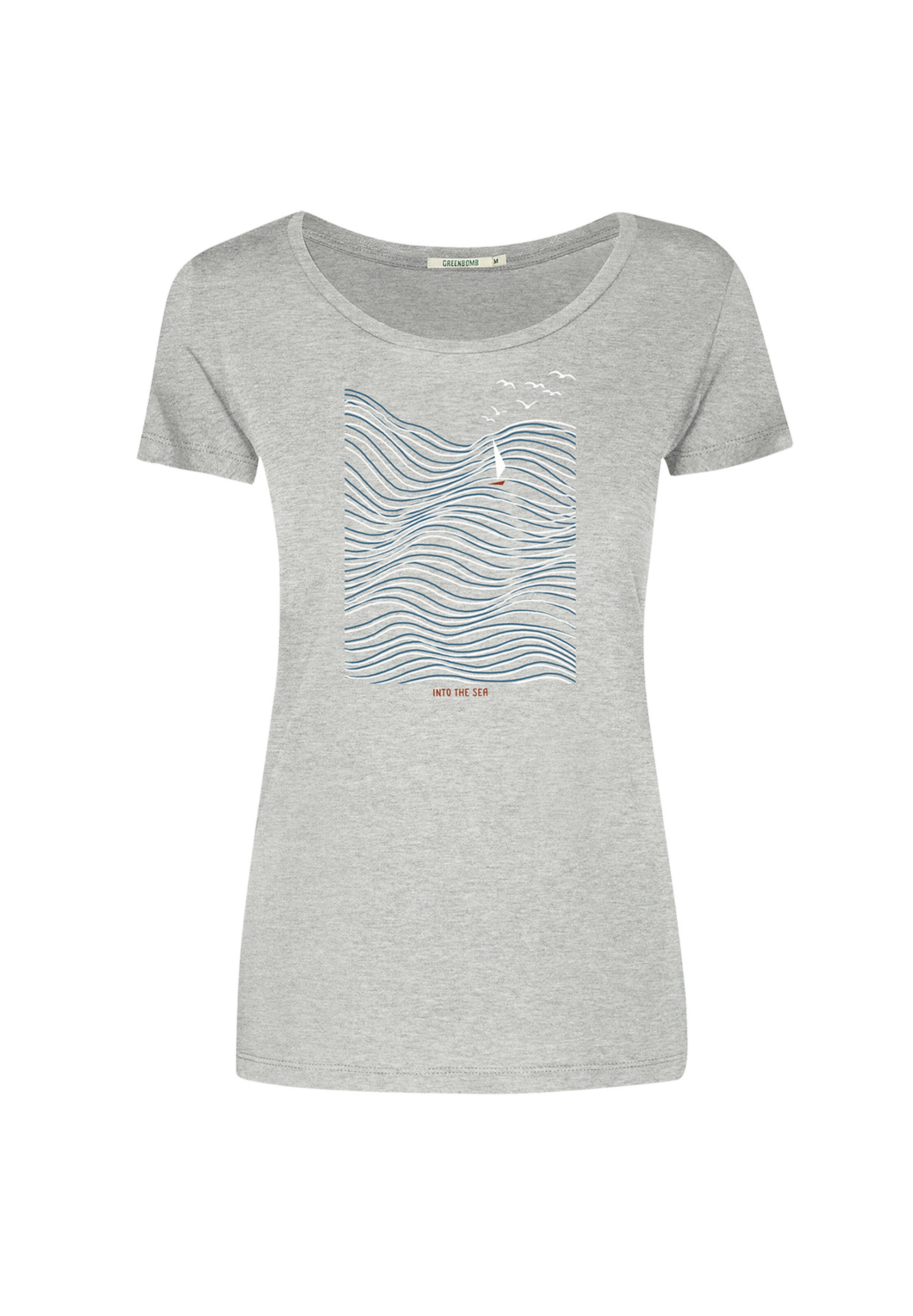 Maglietta 'Nature High Sea' di GREENBOMB in grigio: frontale