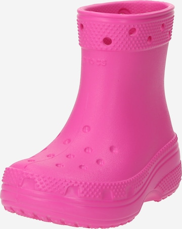 Stivale di gomma di Crocs in rosa: frontale