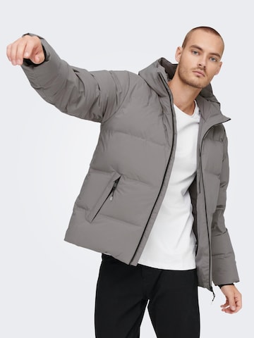 Only & Sons Winter Jacket 'Marshall' in Grey