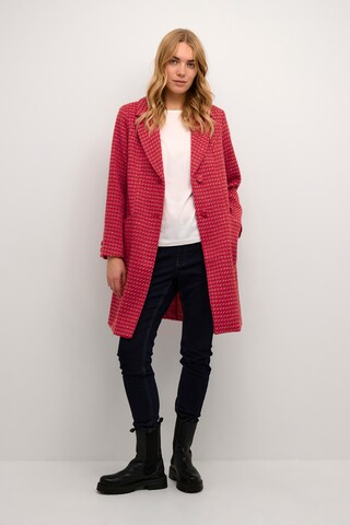 Cream Between-seasons coat 'Tulisa' in Red