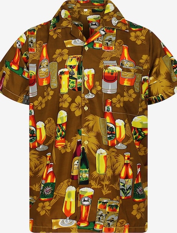 King Kameha T-shirt 'Beerbottle' i gul: framsida