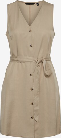 VERO MODA - Vestido camisero 'Viviana' en marrón: frente