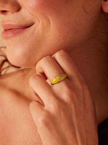 Bague Lucardi en jaune : devant