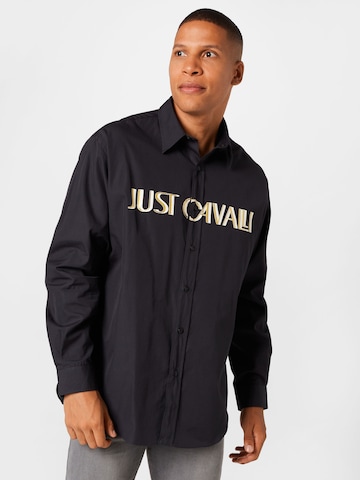 Just Cavalli Regular fit Button Up Shirt in Black: front