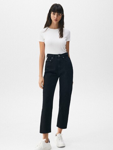 Regular Jeans de la Pull&Bear pe negru: față