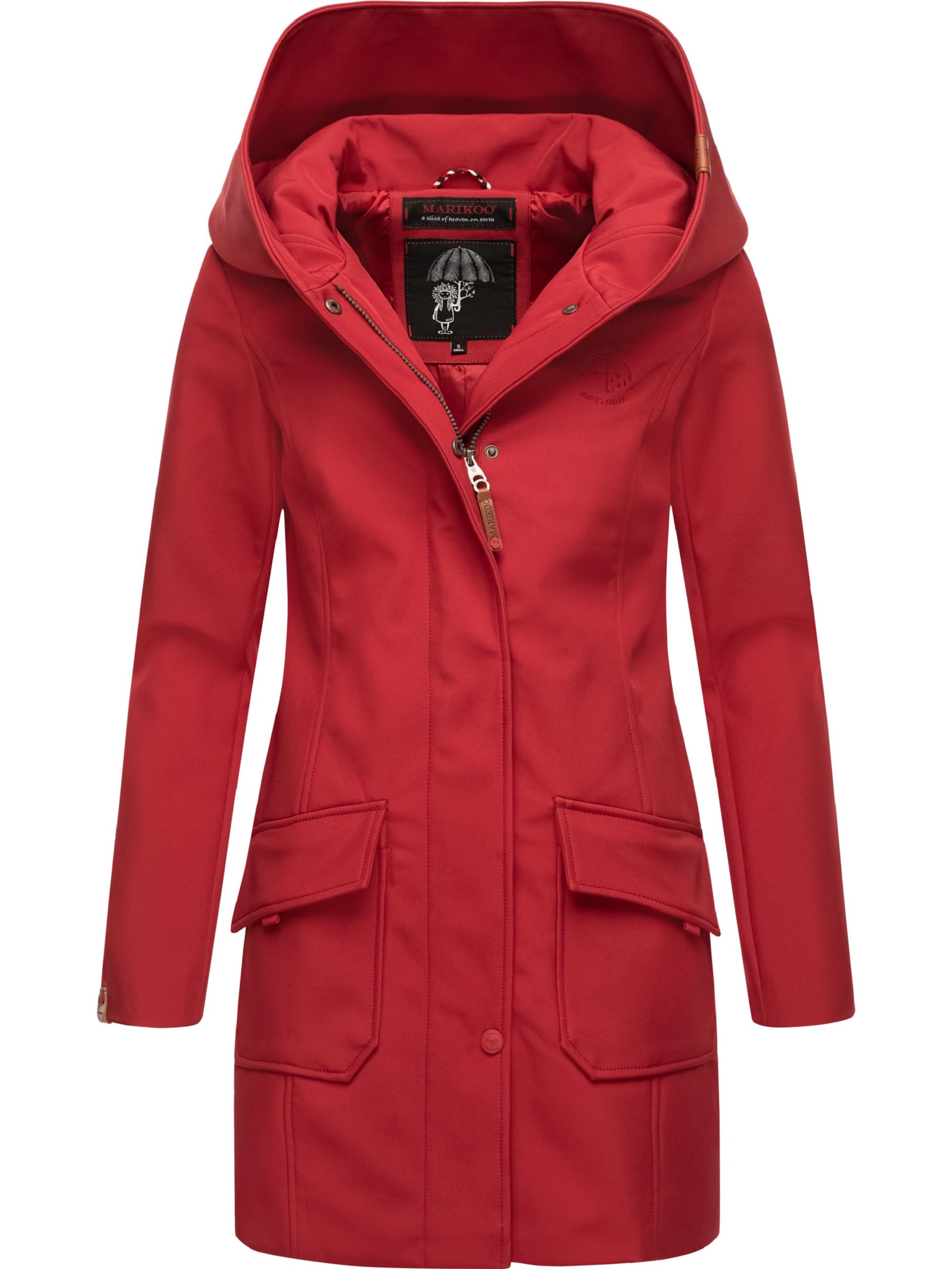 MARIKOO Raincoat 'Mayleen' in Red: front
