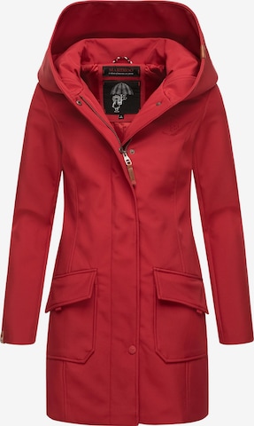 MARIKOO Toiminnallinen pitkä takki 'Mayleen' värissä punainen: edessä