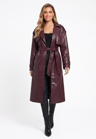 Manteau mi-saison faina en rouge : devant
