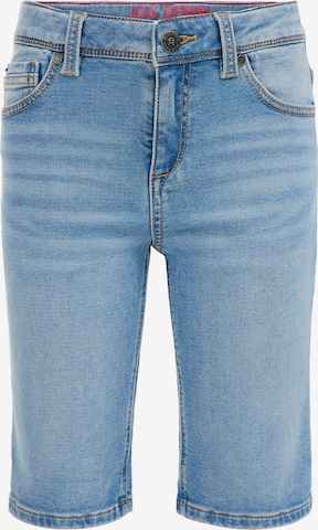 WE Fashion Slimfit Jeans in Blauw: voorkant