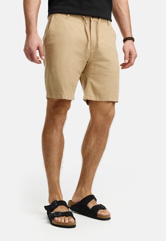 INDICODE JEANS Regular Trousers 'Erwil' in Beige