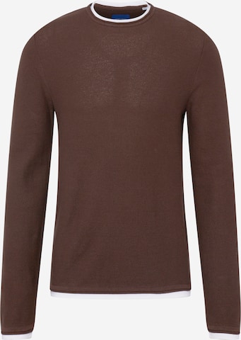 JACK & JONES Sweater 'TWINN' in Brown: front