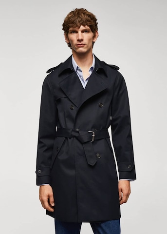 MANGO MAN Between-Seasons Coat in Blue: front