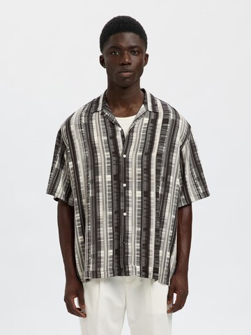 SELECTED Comfort fit Overhemd in Zwart: voorkant