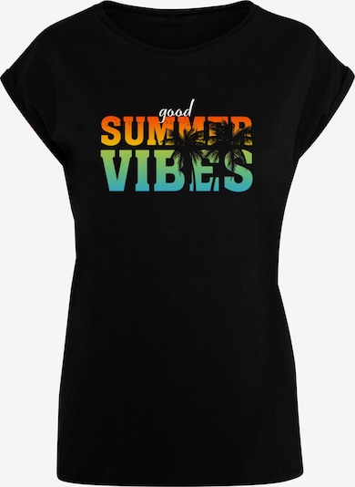 Merchcode T-shirt 'Good Summer Vibes' en bleu / vert clair / orange / noir, Vue avec produit
