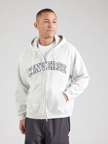 CONVERSE - Sudadera con cremallera 'RETRO CHUCK' en gris: frente