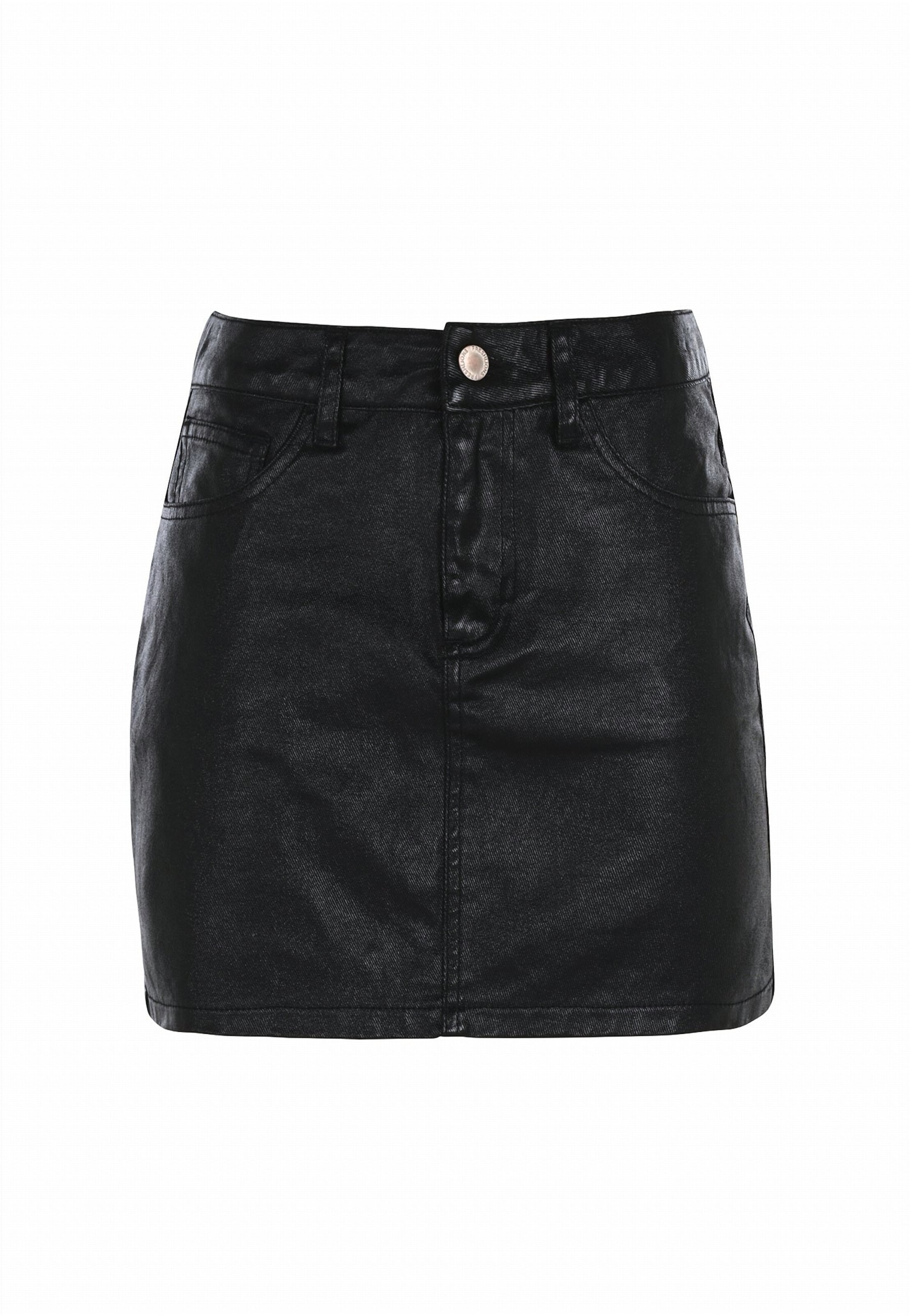 FRESHLIONS Minirock 'Stacy' in Schwarz: Vorderseite