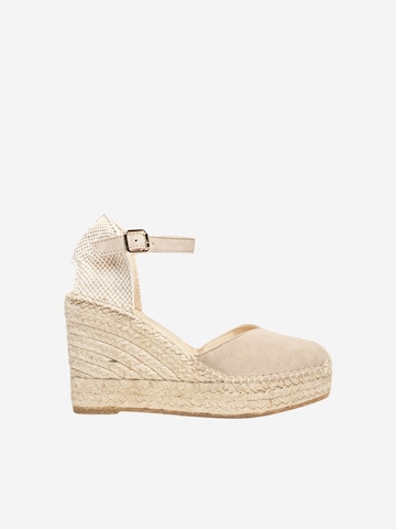 Alhamas - Sandalias con hebilla 'Alpargata Cuña 10 cm' en gris: frente