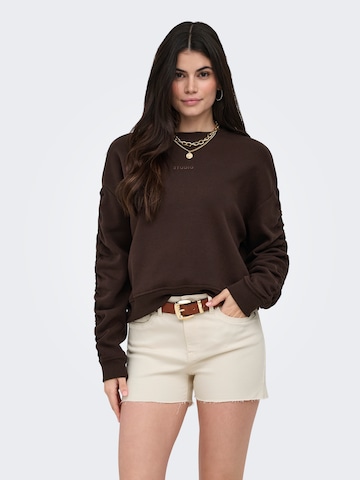 ONLY Sweatshirt in Brown: front