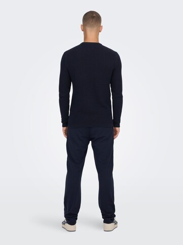 Only & Sons Sweater 'Tuck' in Blue