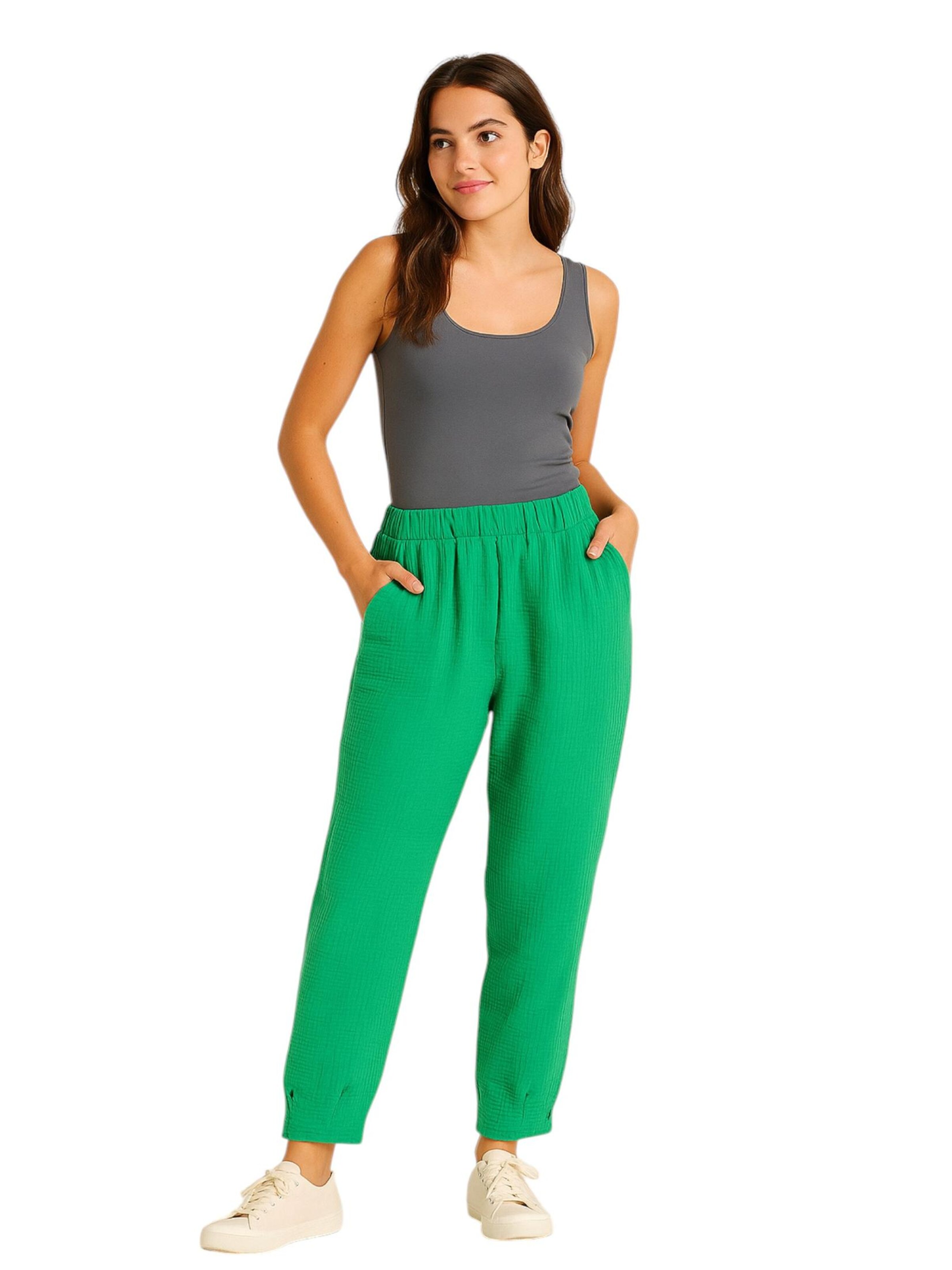 Loosefit Pantalon 'EMIRA' fashionshowcase en vert