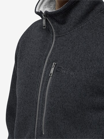 JACK WOLFSKIN Athletic Fleece Jacket 'Robson Fjord' in Grey