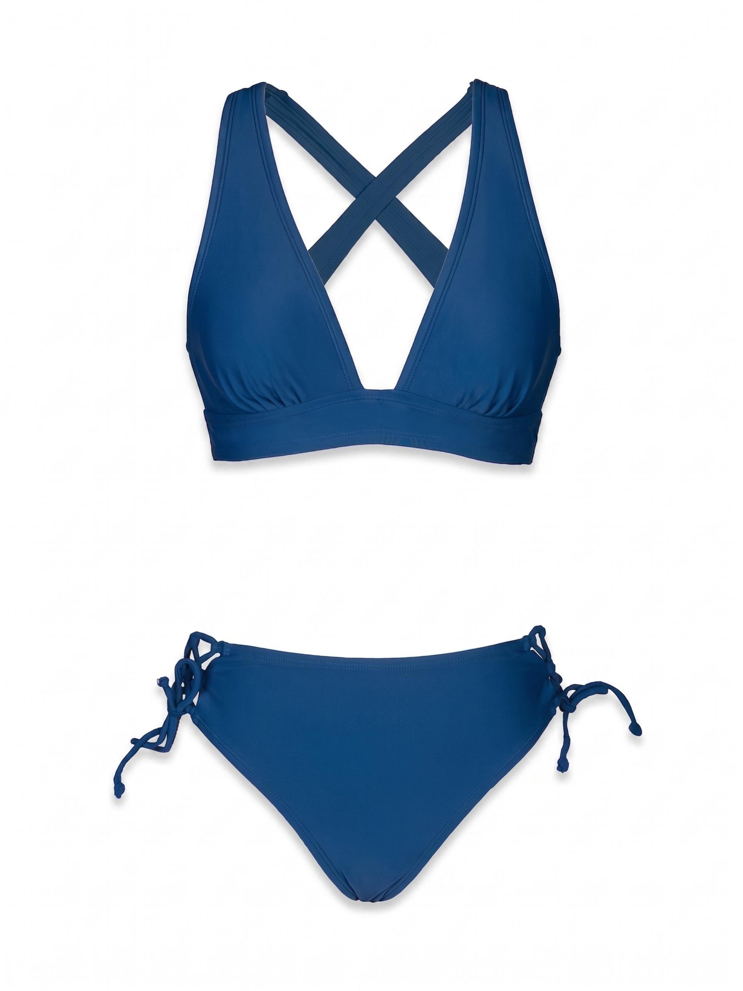 Cupshe Bustier Bikini | modra barva: sprednja stran