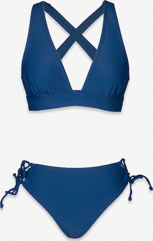 Cupshe Bustier Bikini | modra barva: sprednja stran