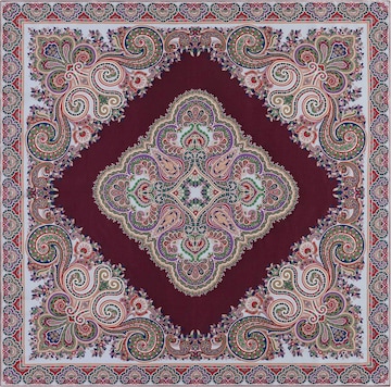 Foulard 'SQUARE GARDEN PAISLEY' Roeckl en rouge : devant