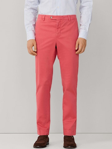 Hackett London Slimfit Pantalon 'Kenssington' in Rood: voorkant