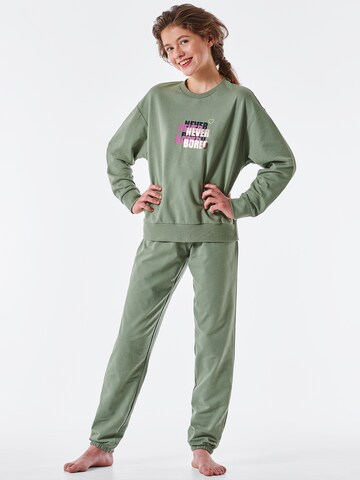 SCHIESSER Pajamas 'Original Classics' in Green: front