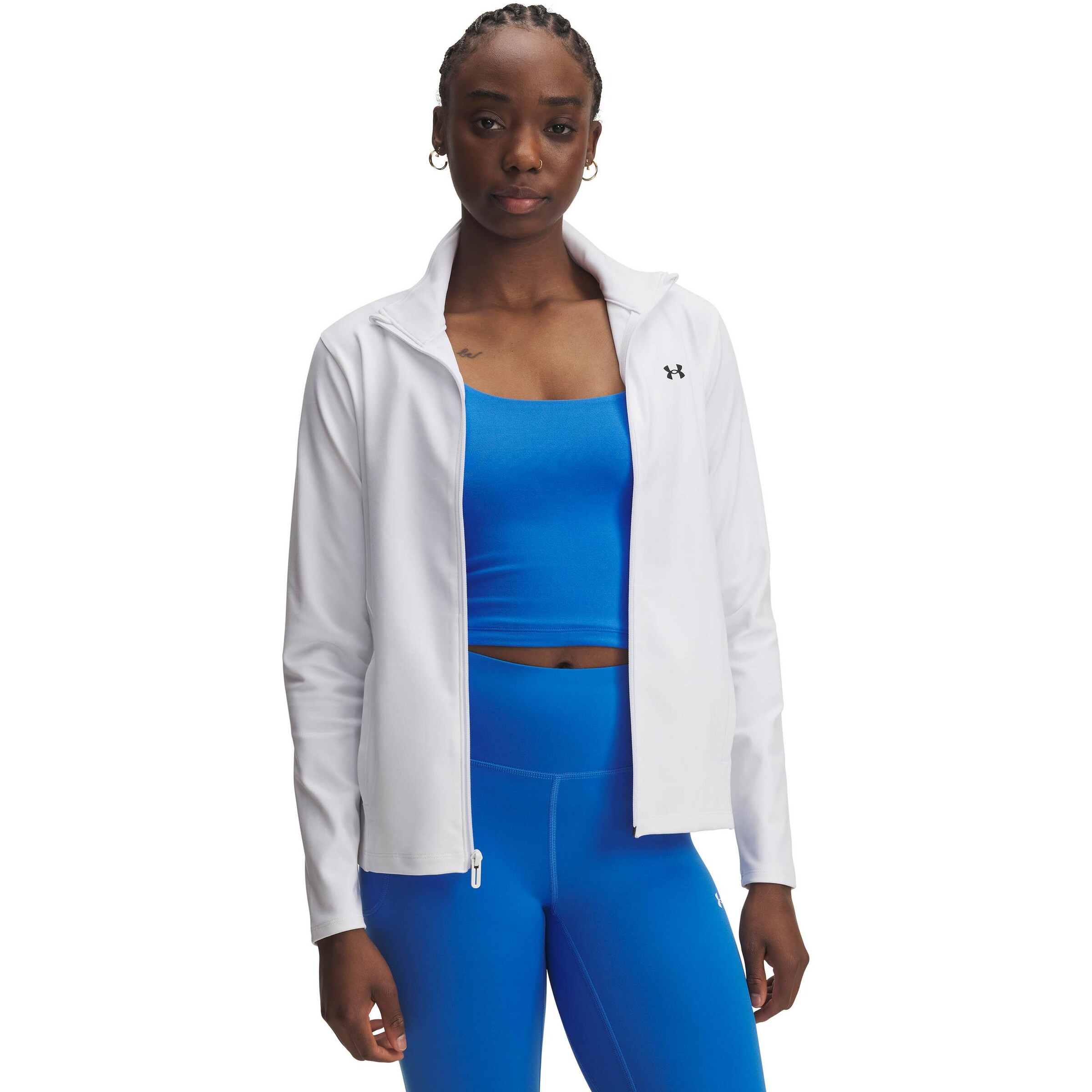 UNDER ARMOUR Athletic Jacket 'Motion' in White: front