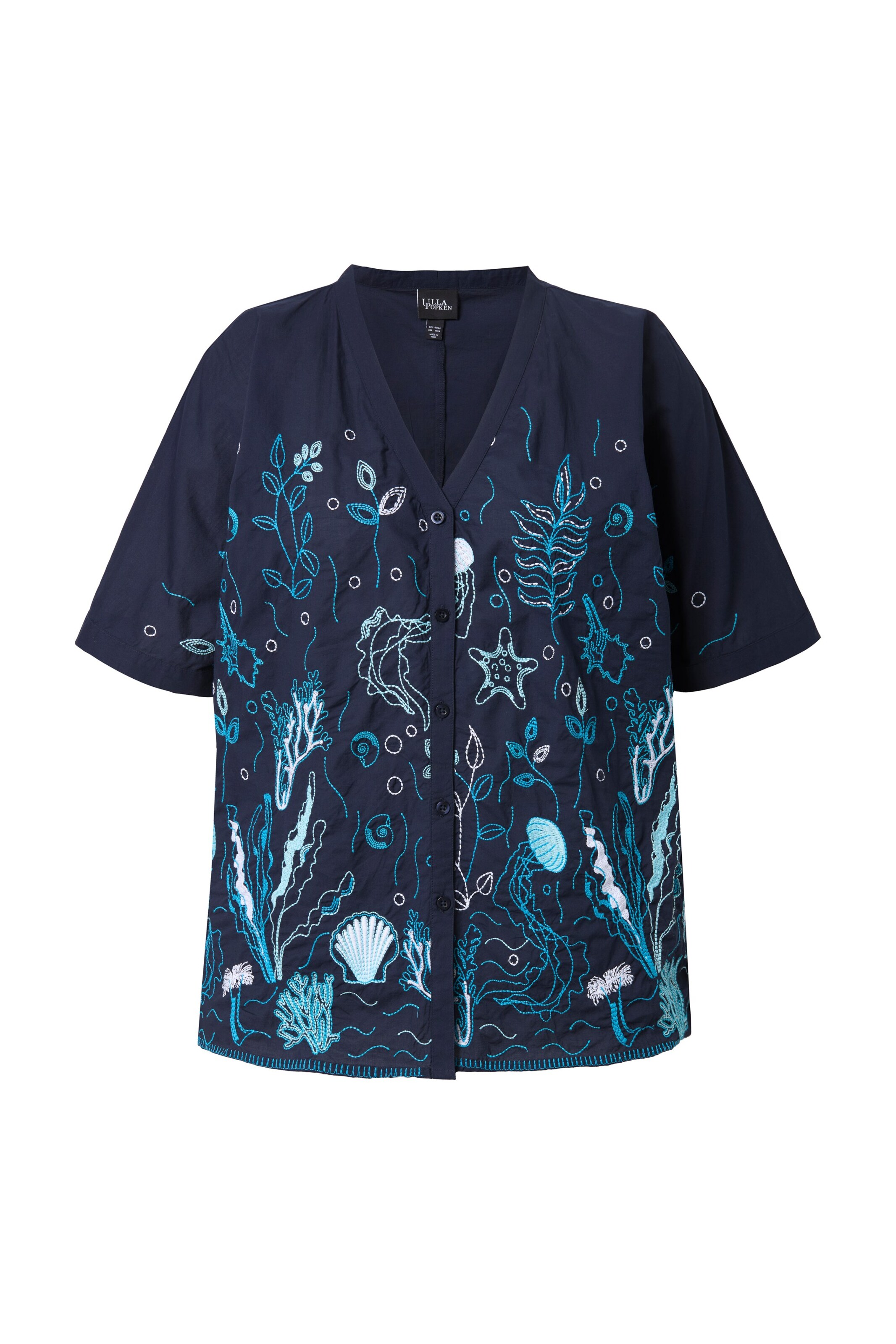 Ulla Popken Blouse in Blauw: voorkant