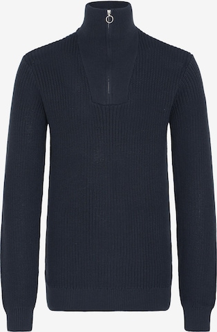 BLEND - Pullover ' BHDENO HALFZIPP ' em azul: frente