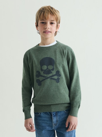 Scalpers Sveter 'Skull Intarsia' - Zelená
