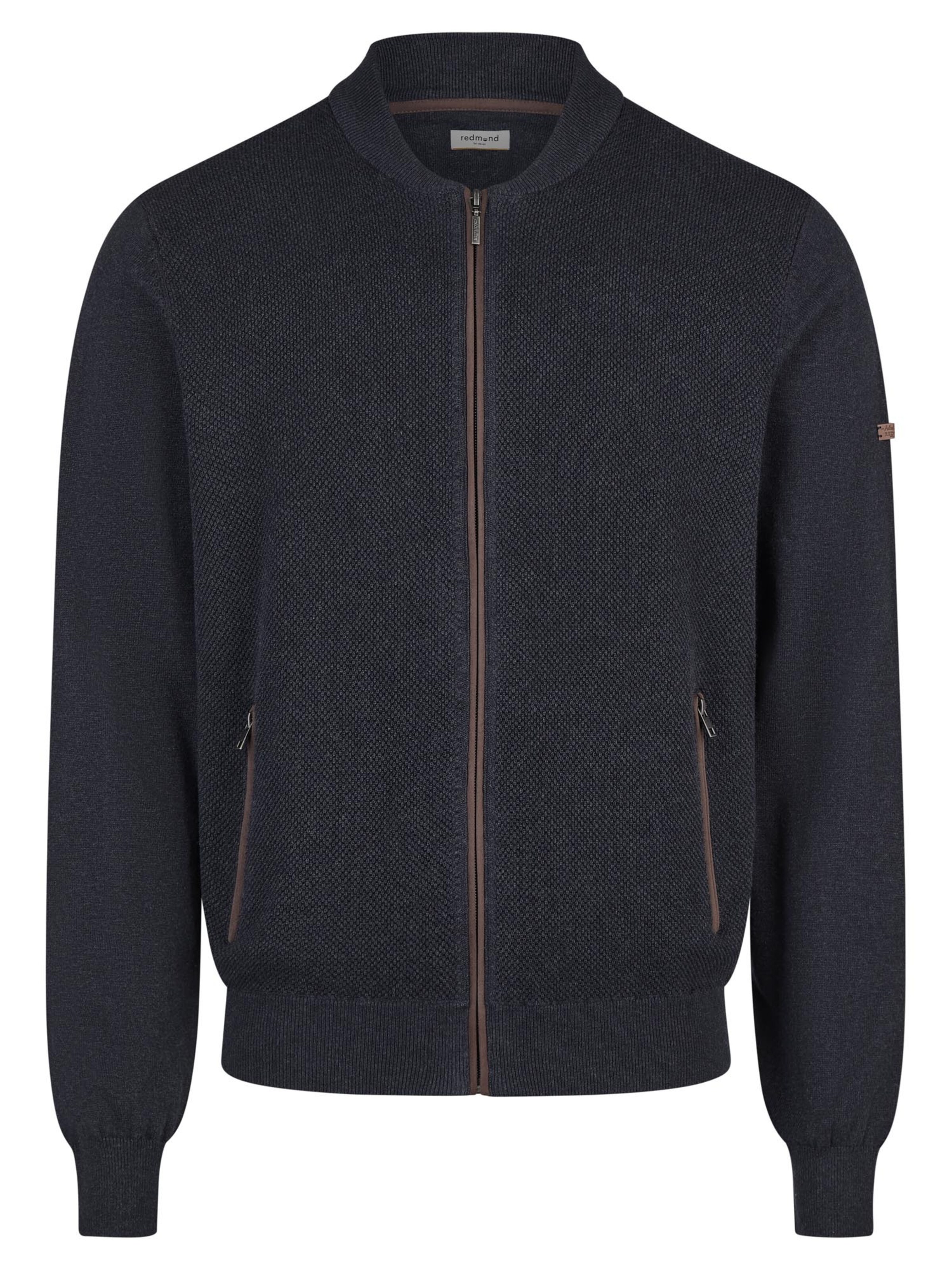 redmond Strickjacke 'Basic'‌‌ in Blau: Vorderseite