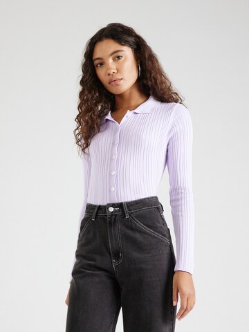 Trendyol Knit Cardigan in Purple: front