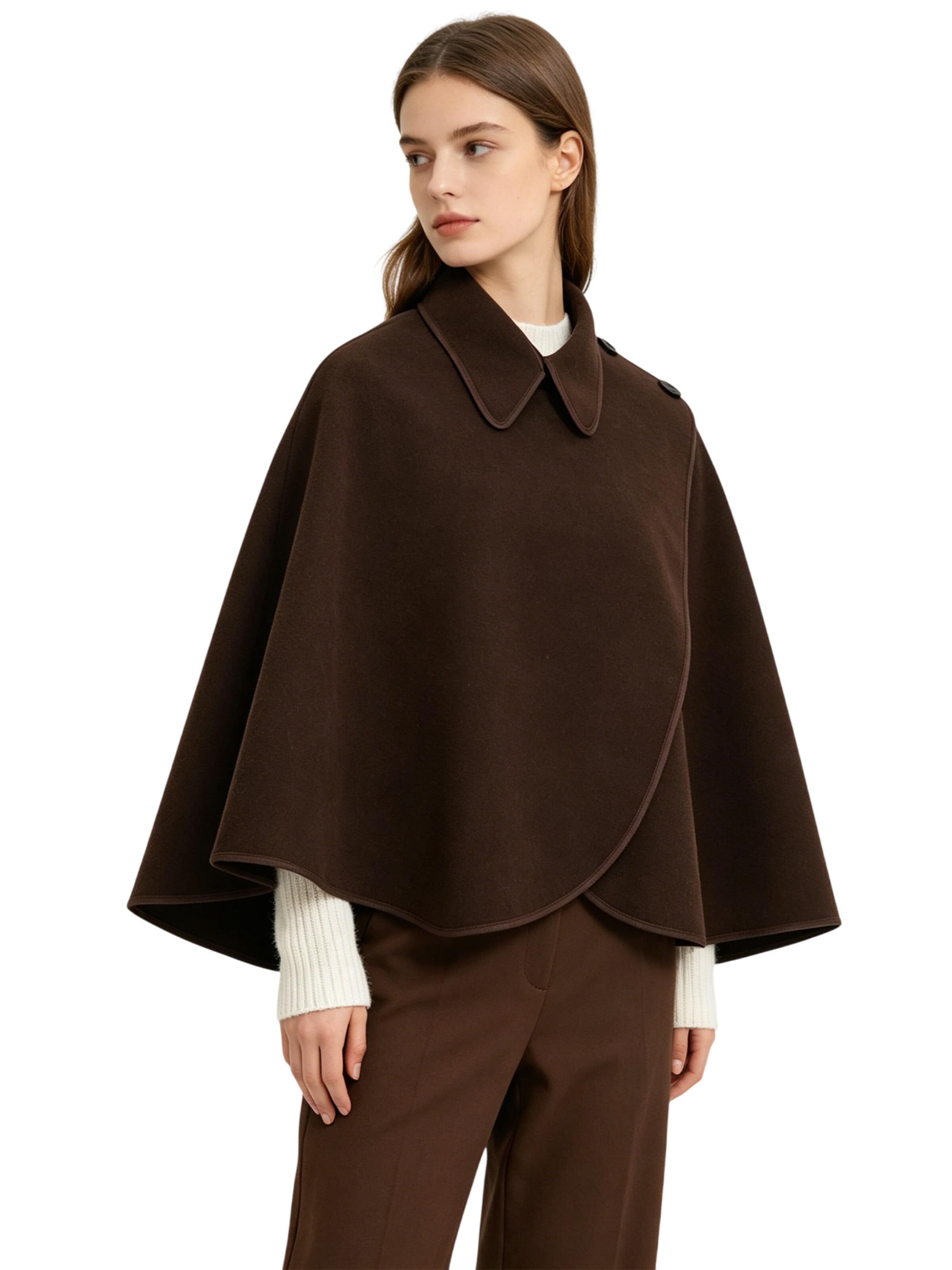 Magicshe Cape 'Elegantes Winter Cape' in Purple: front