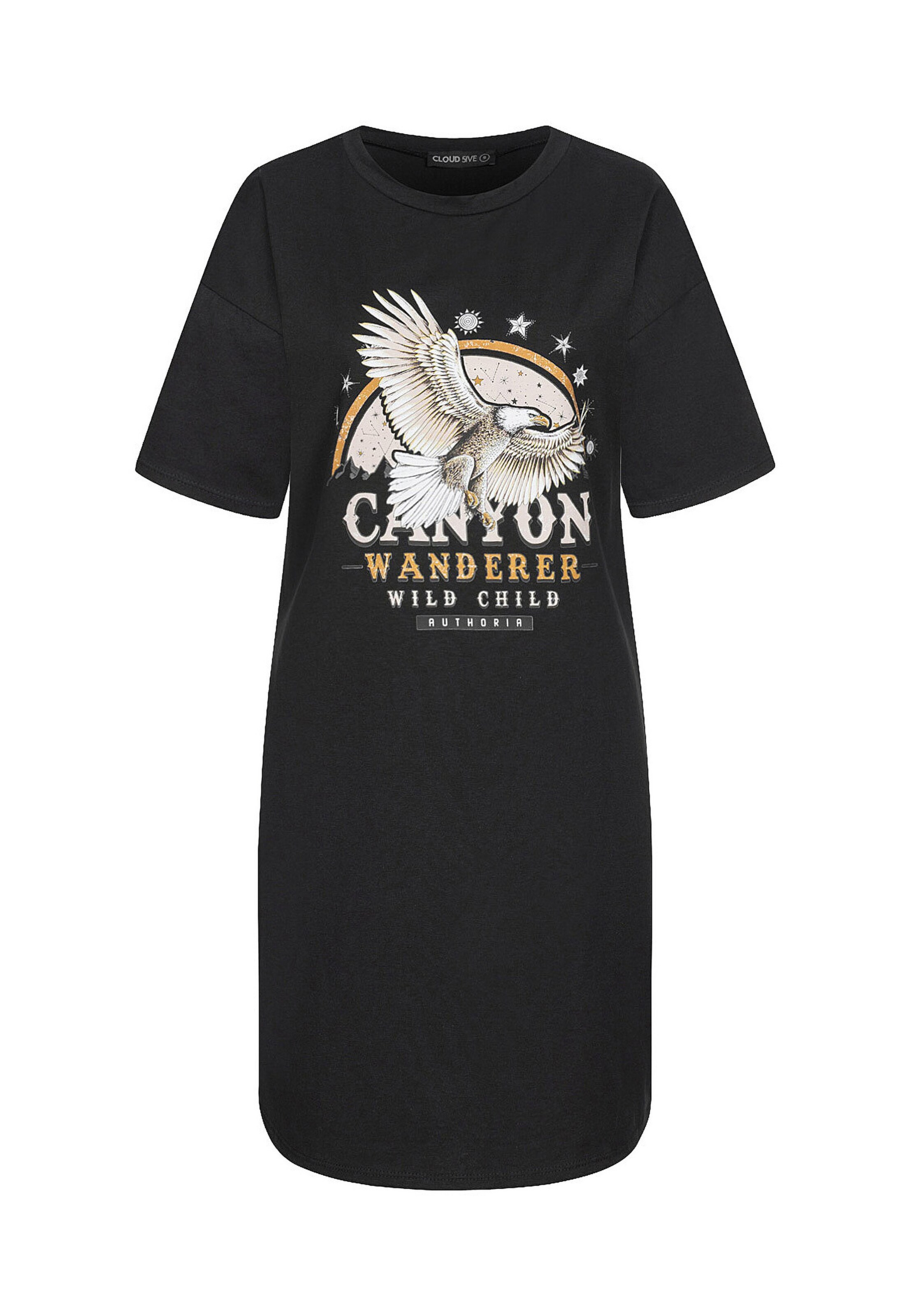 Cloud5ive Kleid in Schwarz: Vorderseite